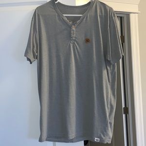 Mens grey tentree classic Henley short sleeve (large)